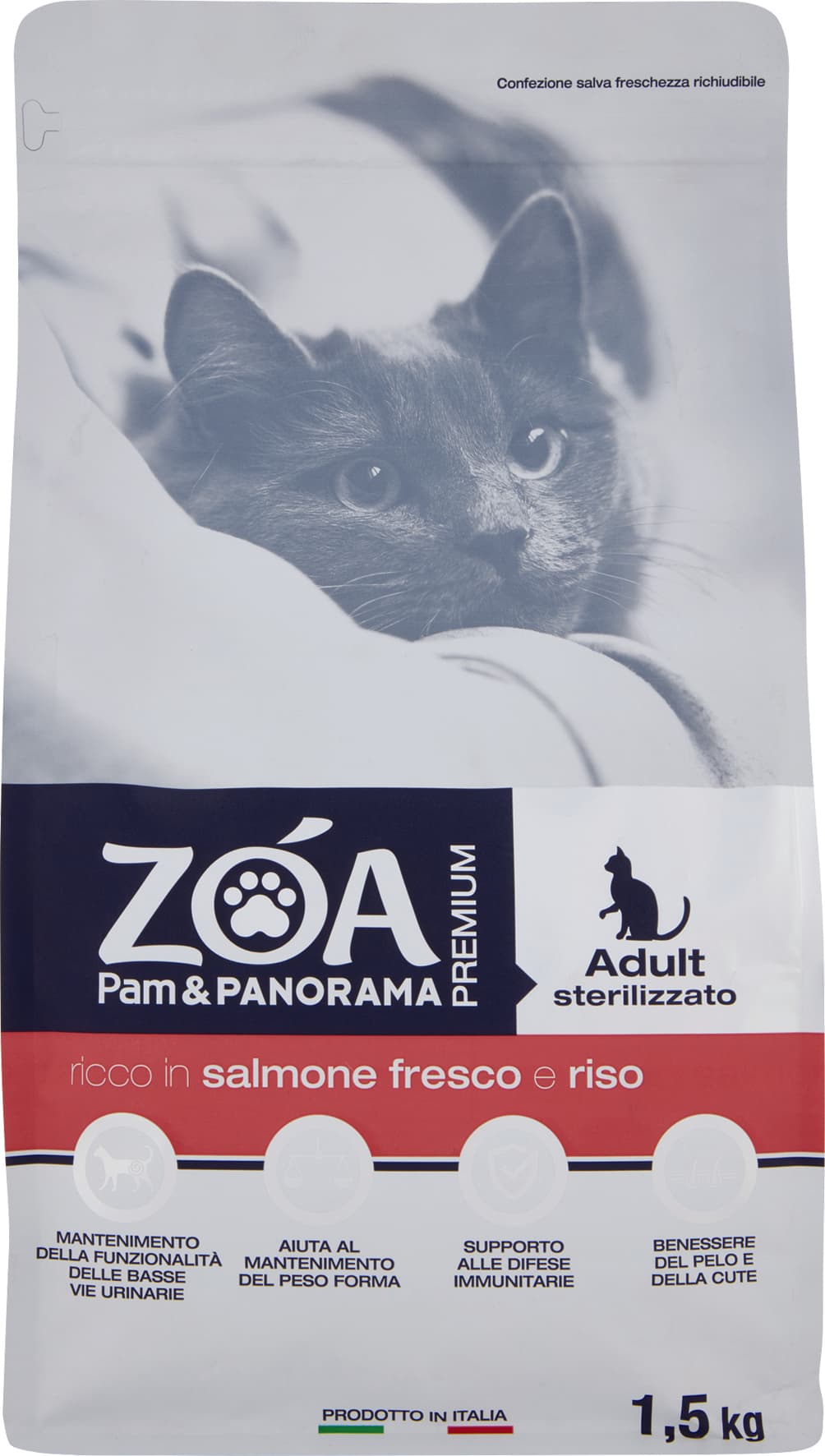ZOA PREMIUM Adult sterilizzato ricco in salmone fresco e riso 1,5 kg – immagine 1