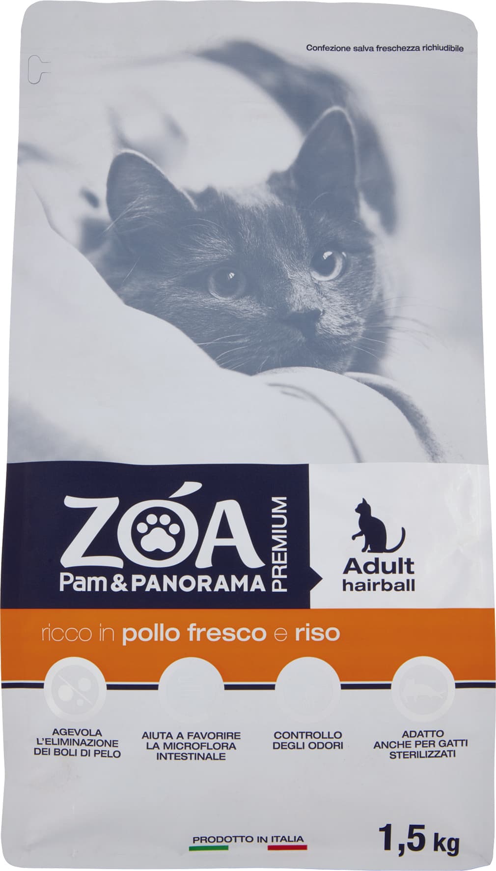 ZOA PREMIUM Adult hairball ricco in pollo fresco e riso 1,5 kg – immagine 1
