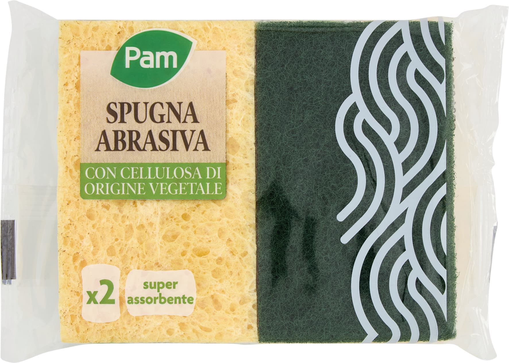 PAM Spugna Abrasiva con Cellulosa di Origine Vegetale 2 pz – immagine 1