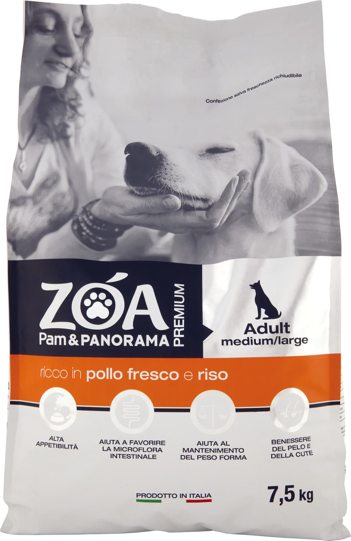 ZOA PREMIUM Adult medium/large ricco in pollo fresco e riso 7,5 kg – immagine 1