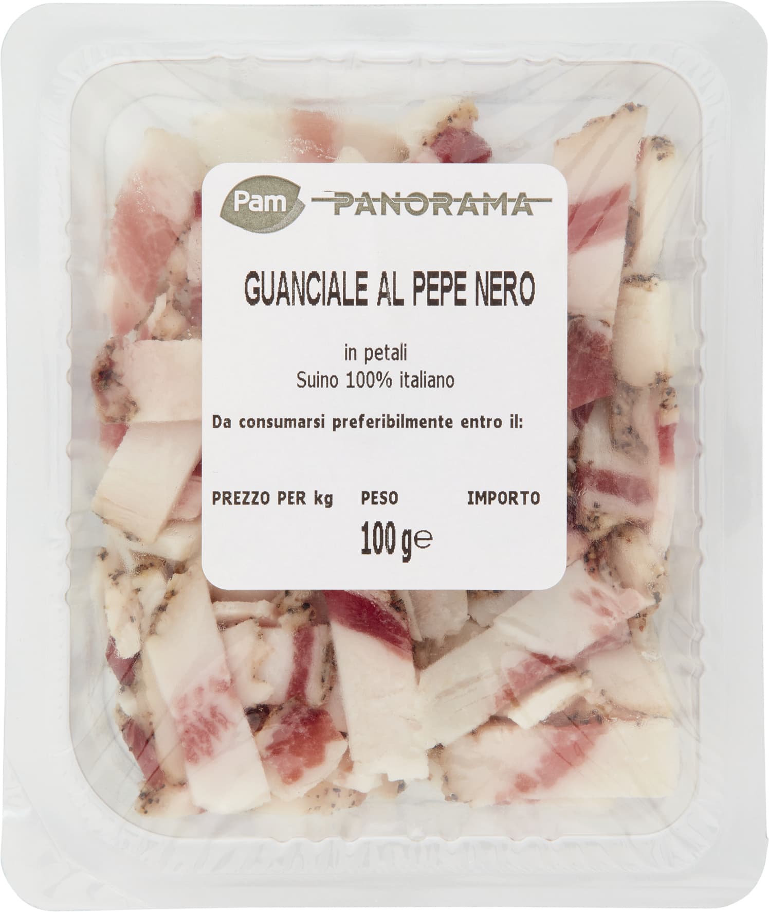 PAM PANORAMA Guanciale al Pepe Nero in petali 100 g – immagine 1
