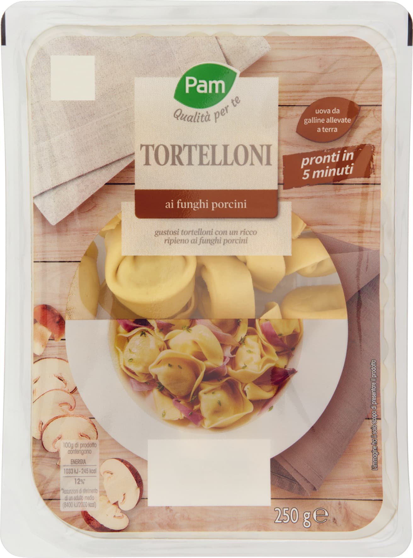 PAM Qualità per te Tortelloni ai funghi porcini 250 g – immagine 1