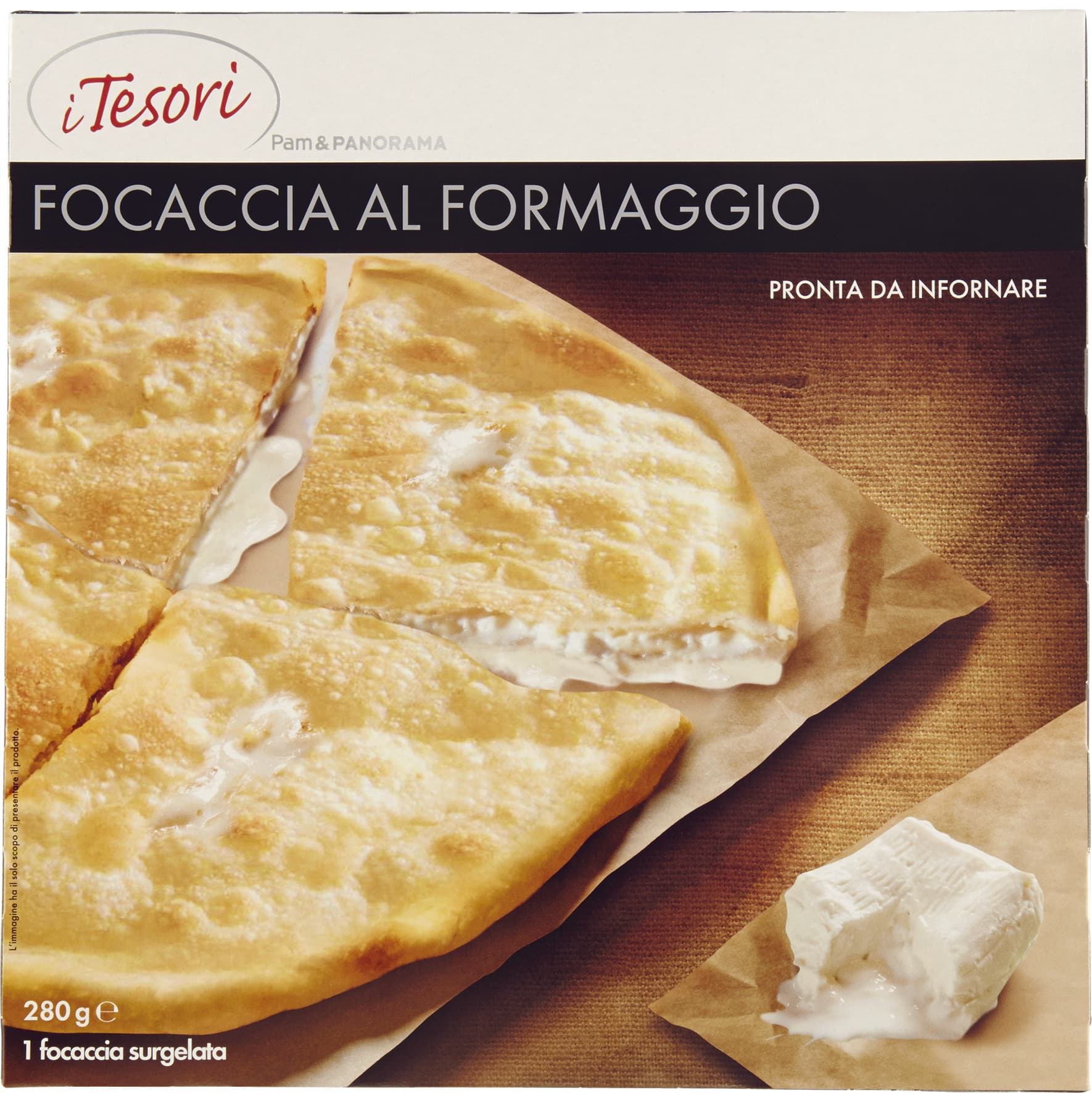 I TESORI Focaccia al Formaggio surgelata 280 g – immagine 1