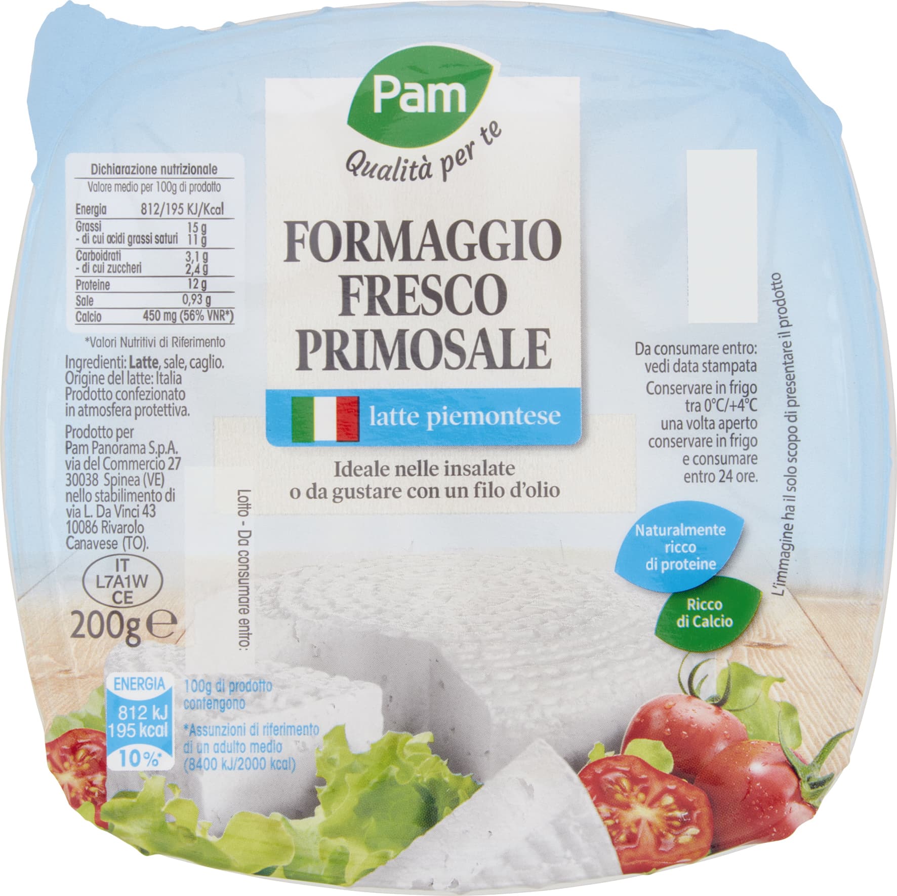 PAM Qualità per te Formaggio Fresco Primosale 200 g – immagine 1