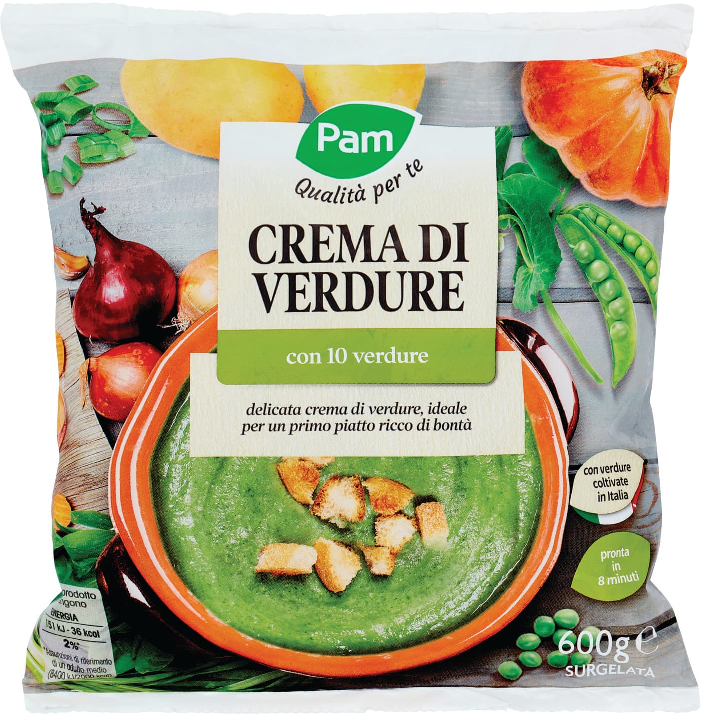 PAM Qualità per te Crema di Verdure con 10 verdure Surgelata 600 g – immagine 1