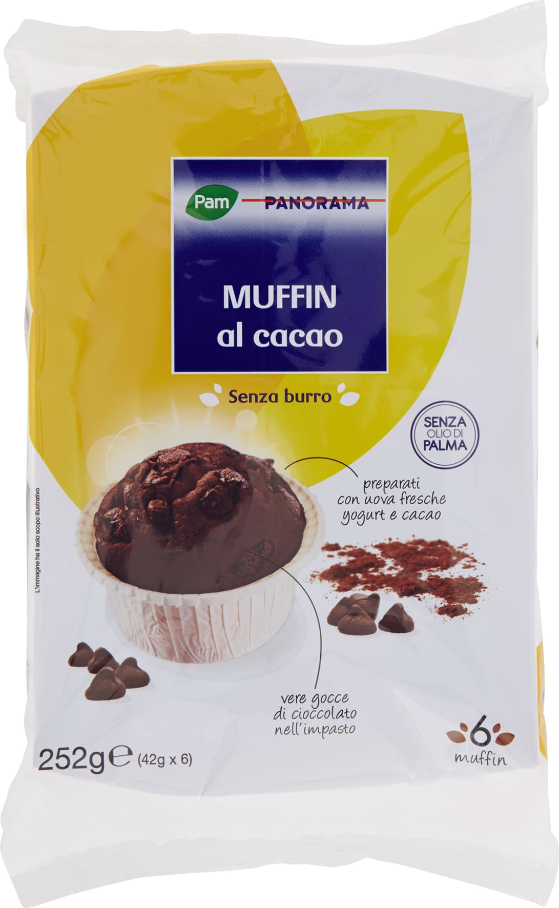 PAM PANORAMA Muffin al cacao 252g (42g x 6) – immagine 1