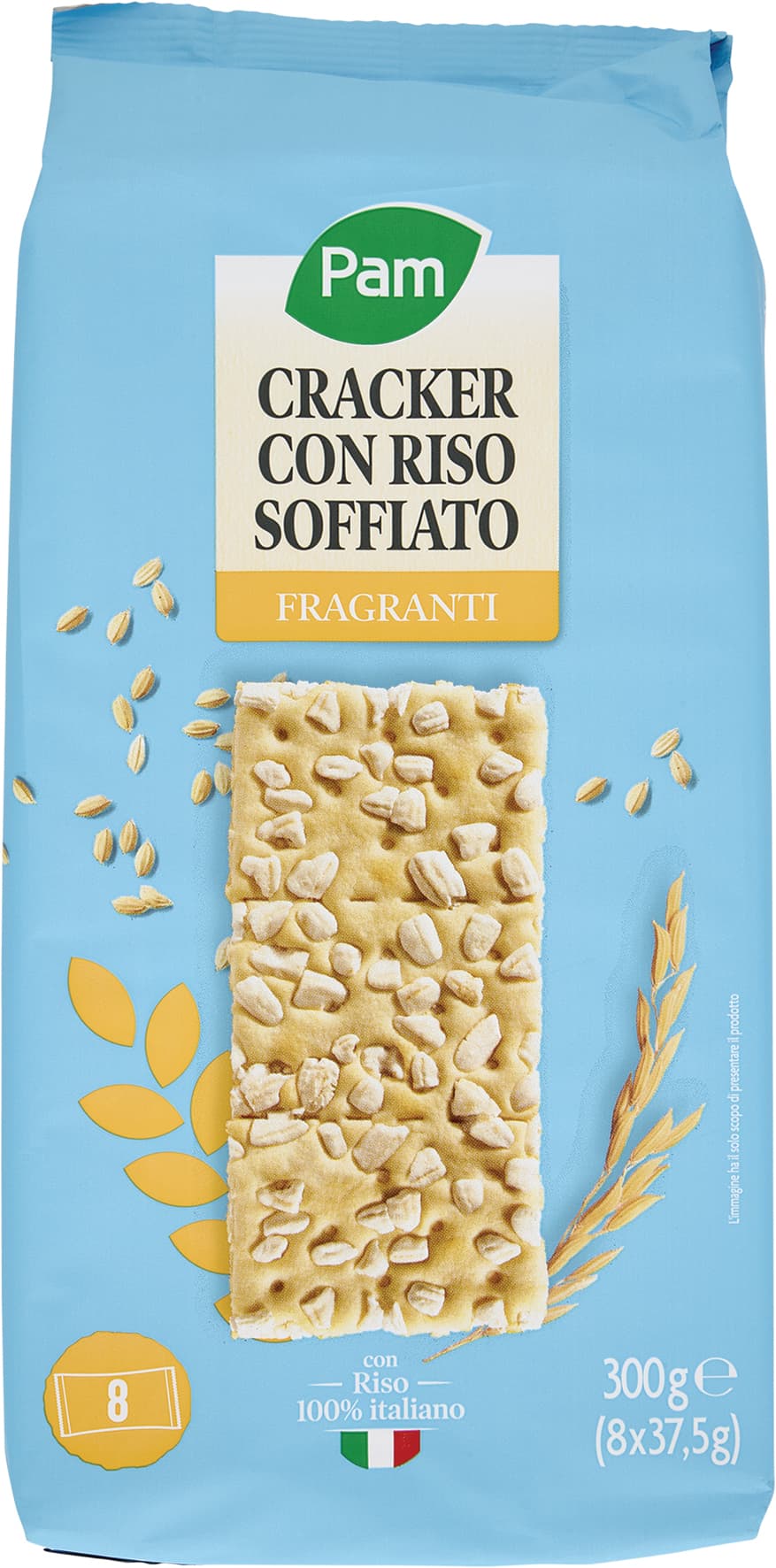 PAM Cracker con Riso Soffiato Fragranti 8 x 37,5 g – immagine 1