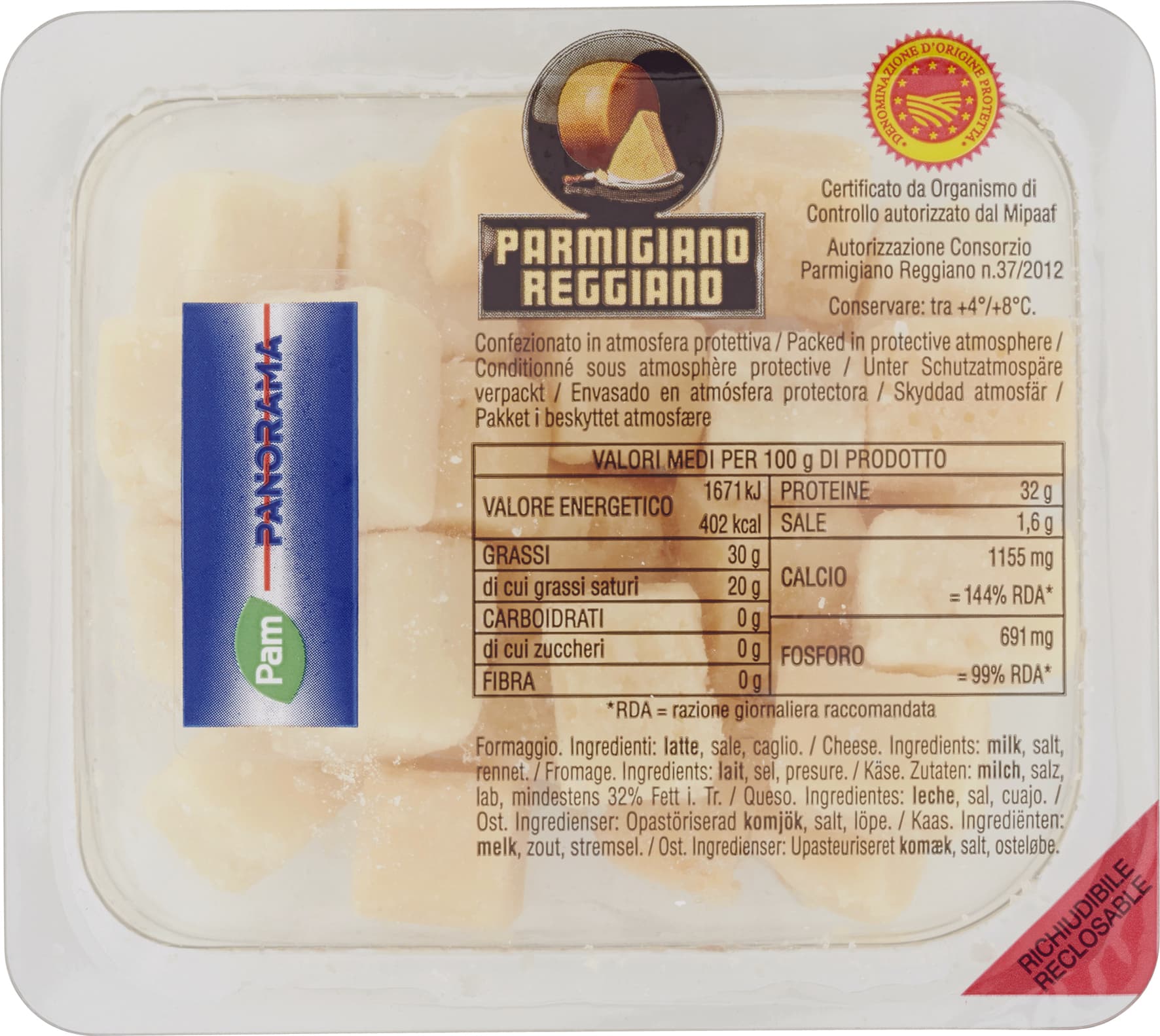 PAM PANORAMA Parmigiano Reggiano DOP Cubetti 150 g – immagine 1