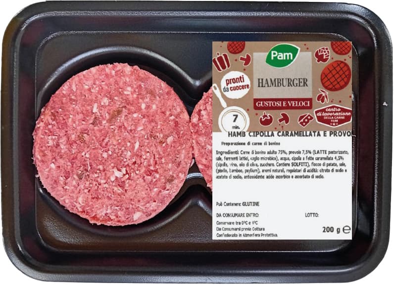 Pam-hamburger bovino cipolla caramellata e provola – immagine 1