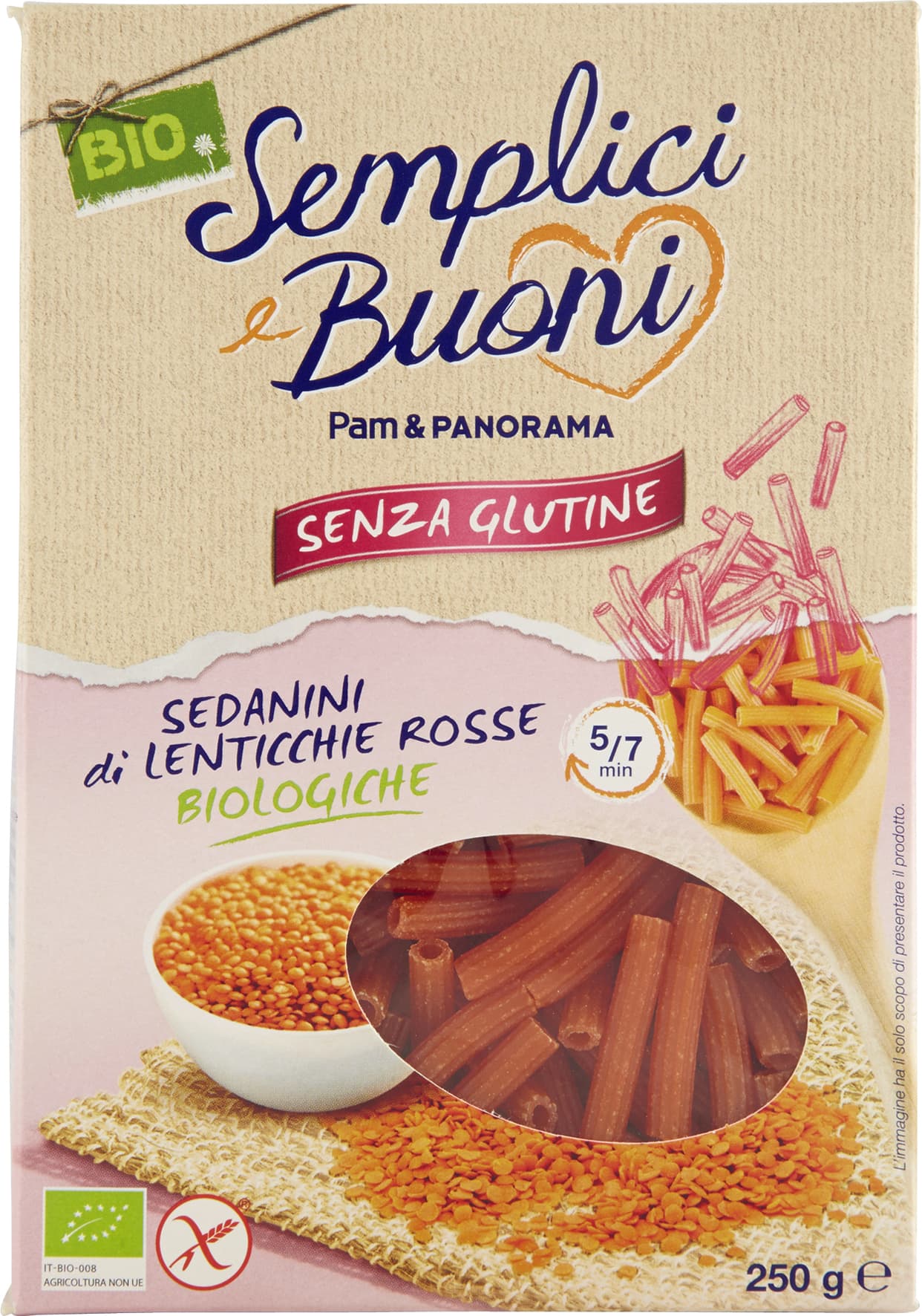 Felicia Sedanini Lenticchie Rosse BIO 250 g – immagine 1