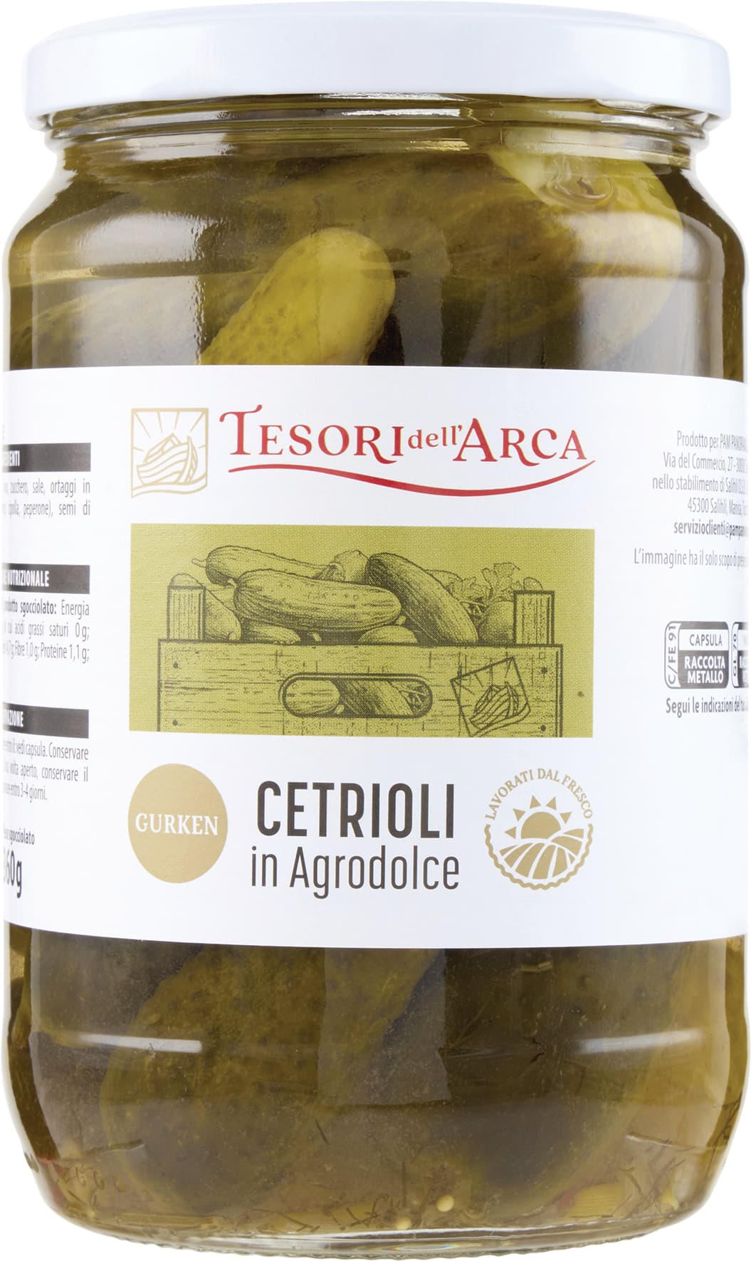 TESORI DELL'ARCA Cetrioli in Agrodolce 670 g – immagine 1