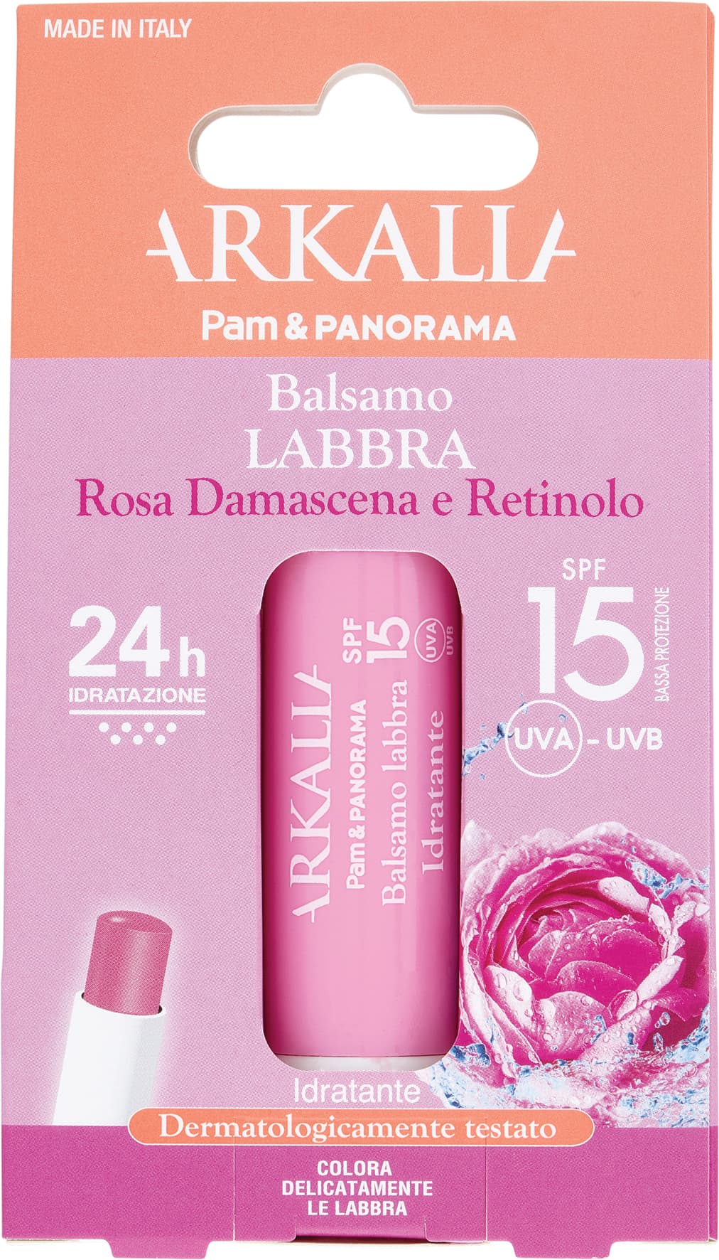 ARKALIA Balsamo Labbra Rosa Damascena e Retinolo SPF 15 UVA Idratante 5,7 ml – immagine 1