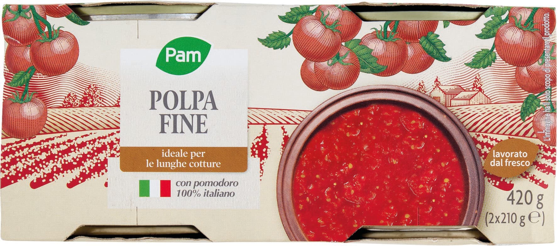 PAM PANORAMA Polpa Fine 420 g (210 g x 2) – immagine 1