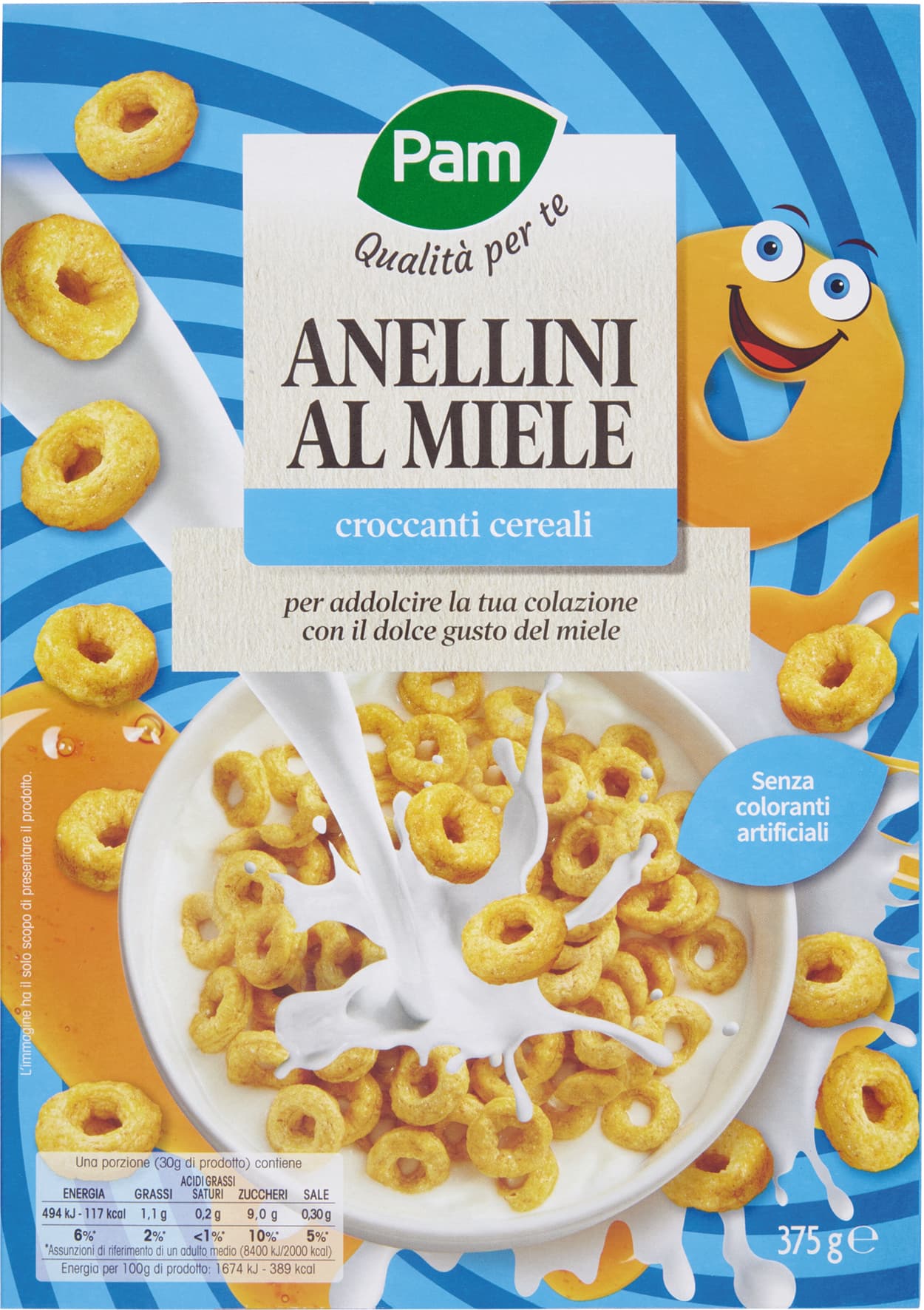 PAM PANORAMA Anellini di Cereali al Miele 375 g – immagine 1
