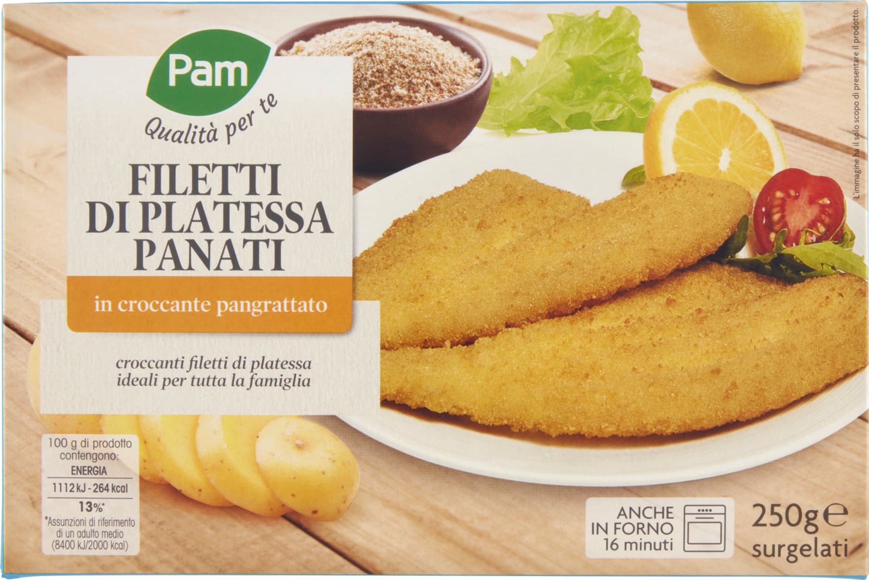 PAM Qualità per te Filetti di Platessa impanati 250 g – immagine 1
