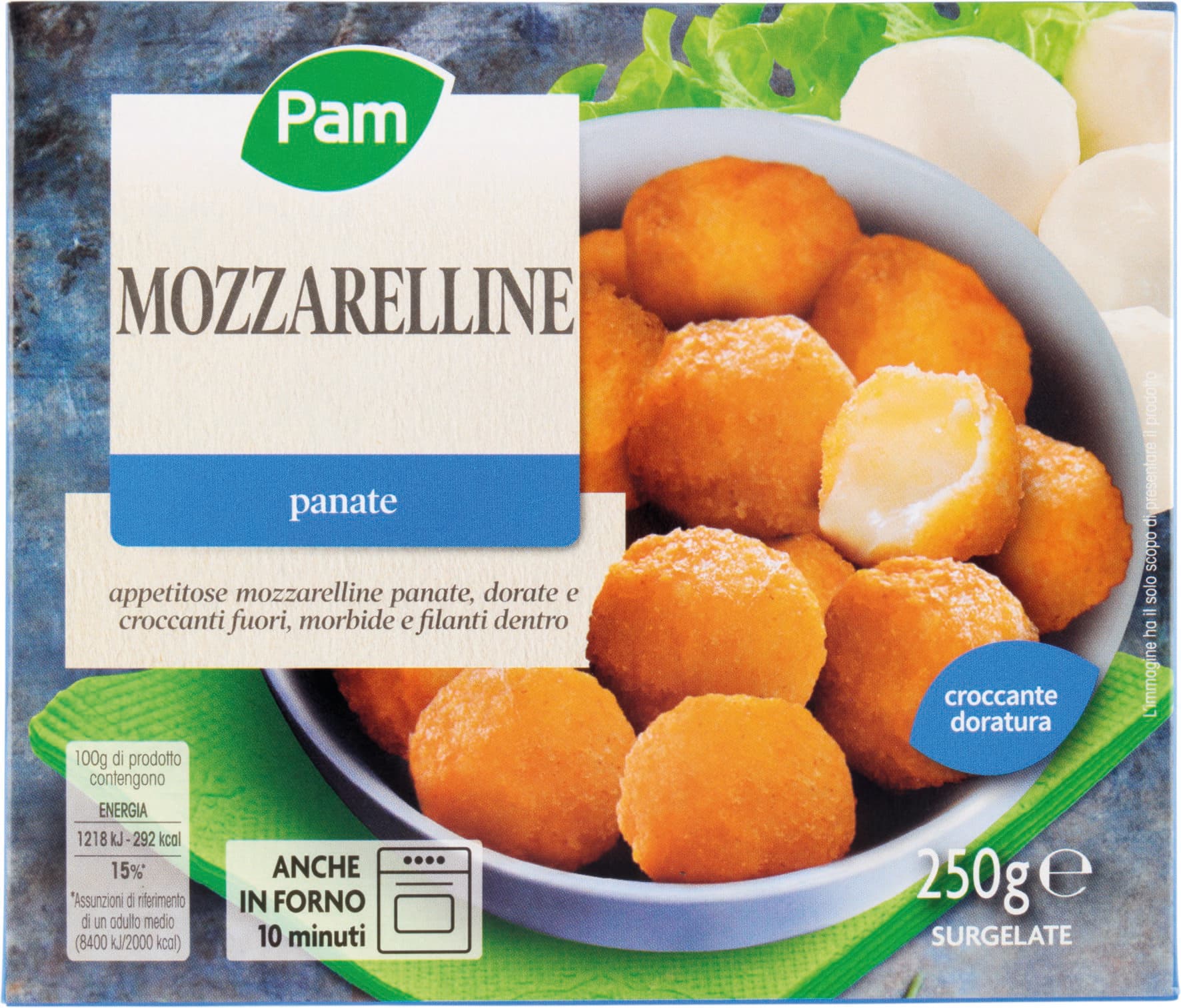 PAM PANORAMA Mozzarelline Panate surgelate 250 g – immagine 1