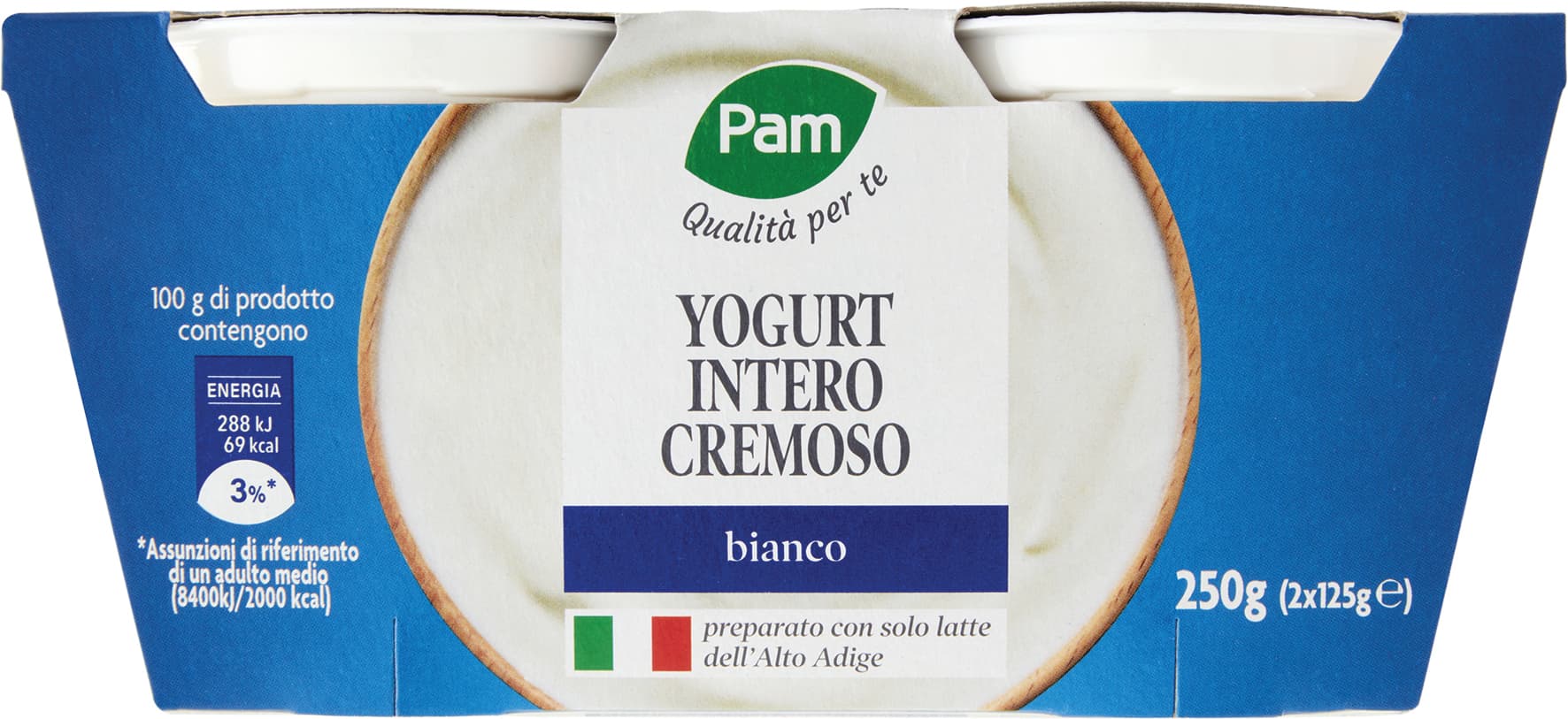PAM PANORAMA Yogurt intero Cremoso Bianco 250g (125g x 2) – immagine 1