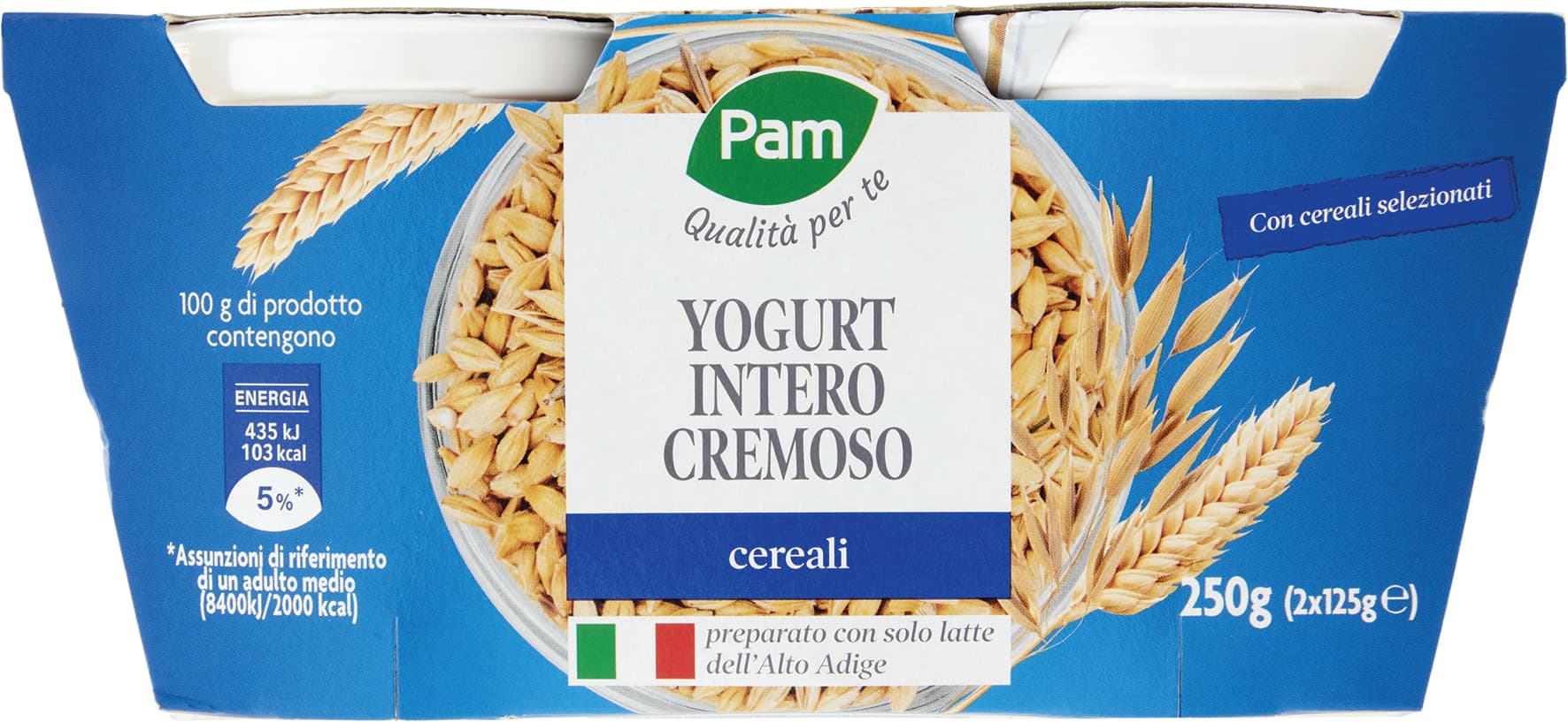 PAM PANORAMA Yogurt intero Cremoso ai Cereali 250g (125g x 2) – immagine 1