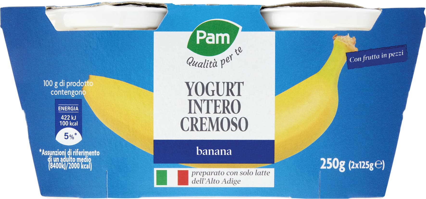 PAM PANORAMA Yogurt intero Cremoso alla Banana 250g (125g x2) – immagine 1