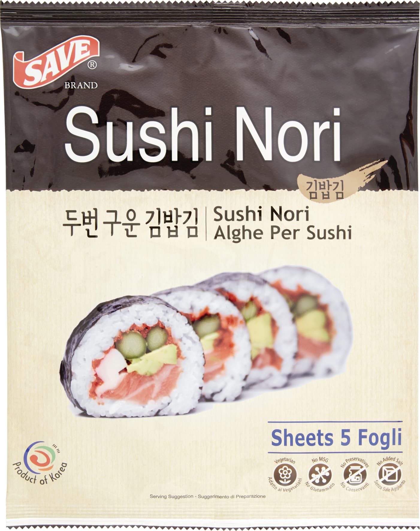 Save Sushi Nori Alghe per Sushi 5 Fogli 10 g – immagine 2