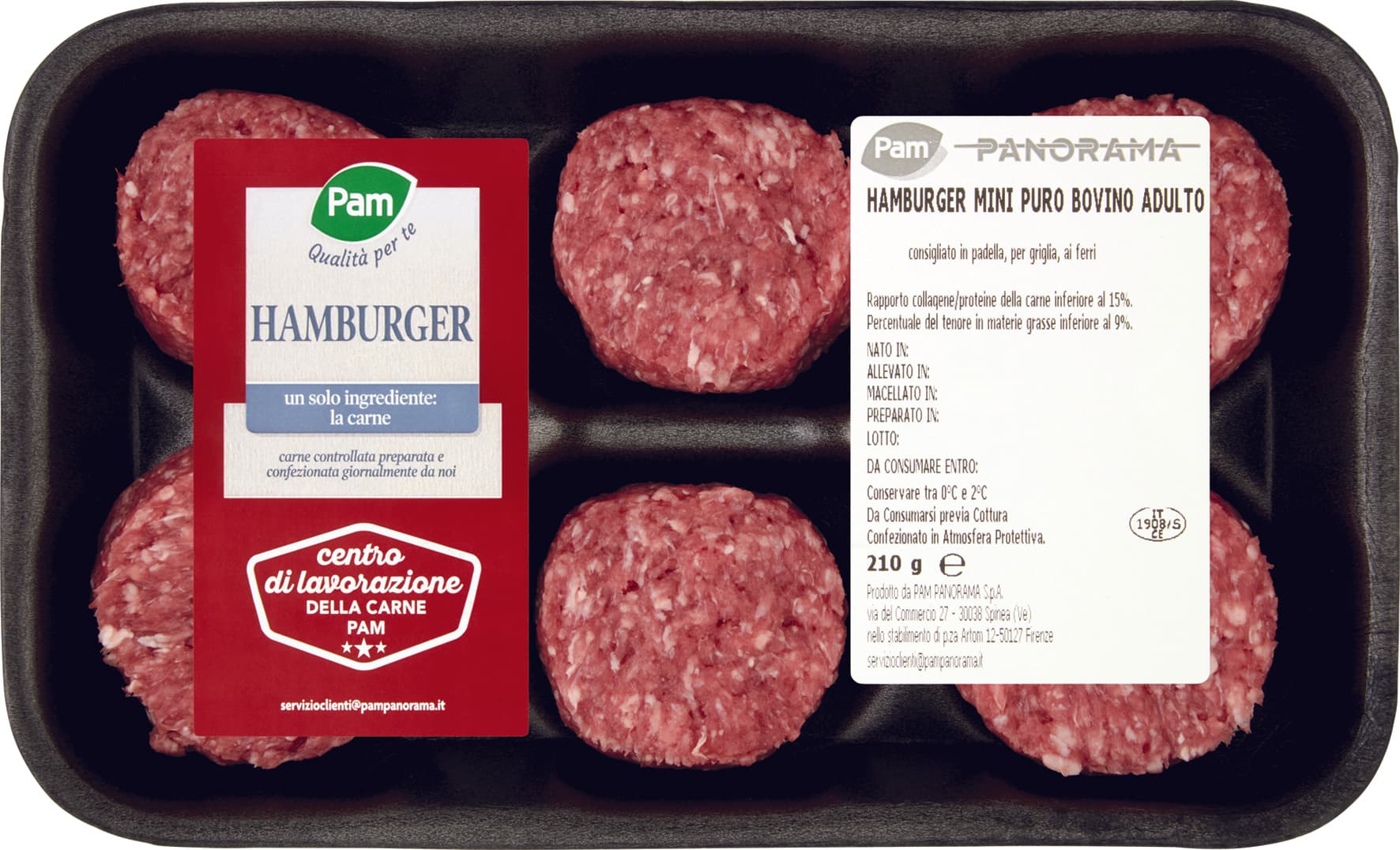 PAM Qualità per te Hamburger Mini Puro Bovino Adulto 210 g – immagine 1