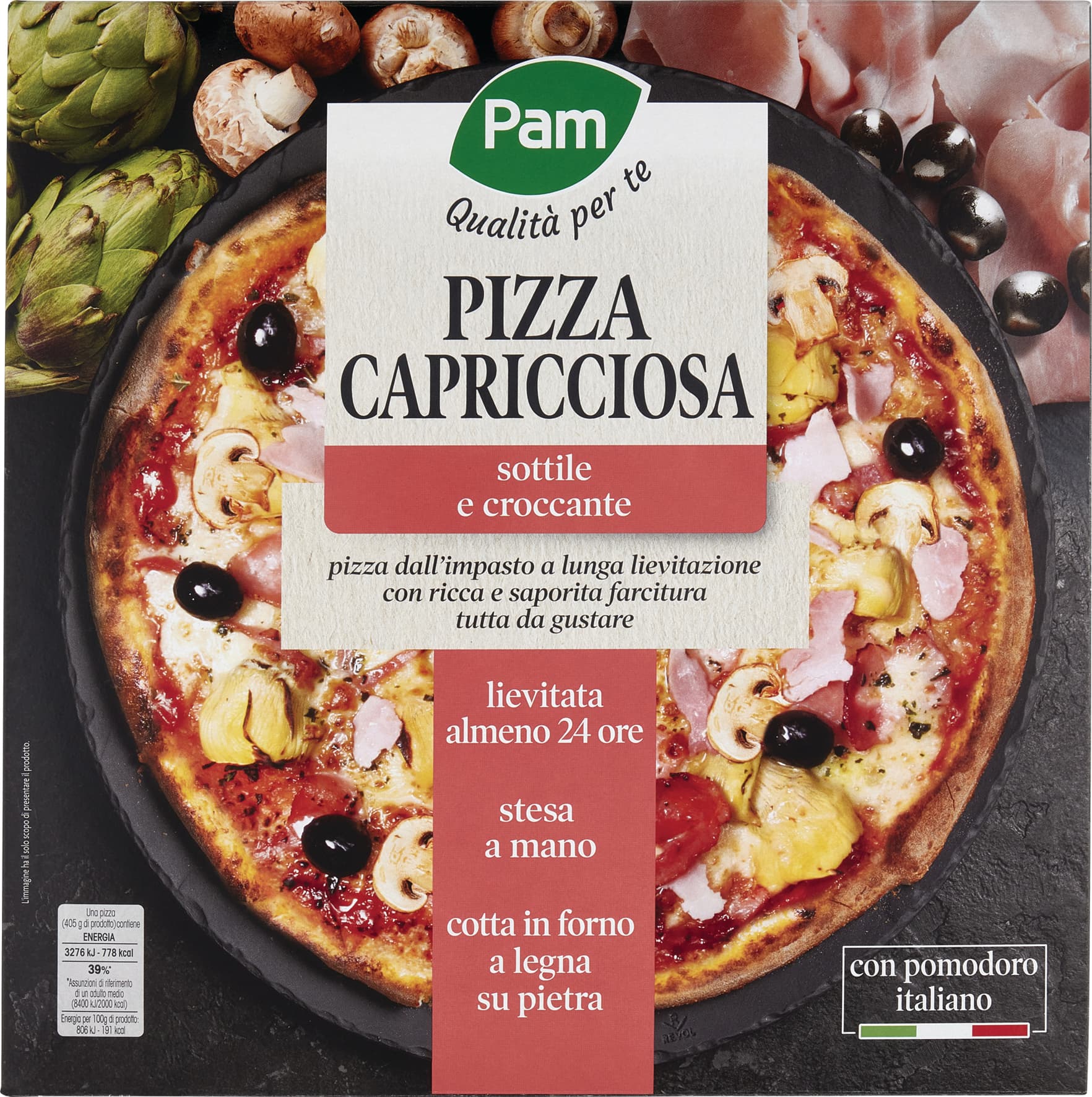 PAM Qualità per te Pizza Capricciosa Surgelata 405 g – immagine 1
