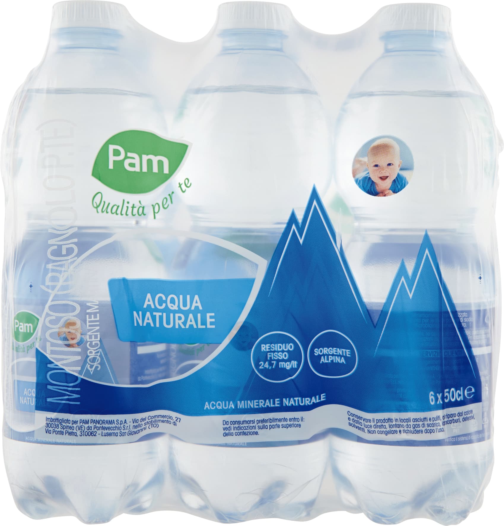 PAM Qualità per te Acqua Naturale 6 x 50 cl – immagine 1