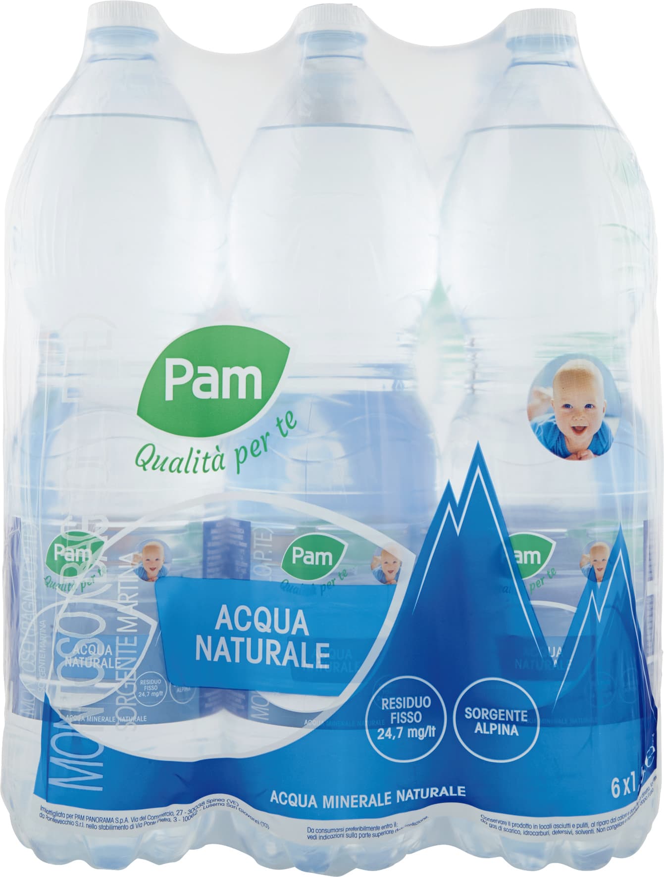PAM Qualità per te Acqua Naturale 6 x 1,5 L – immagine 1