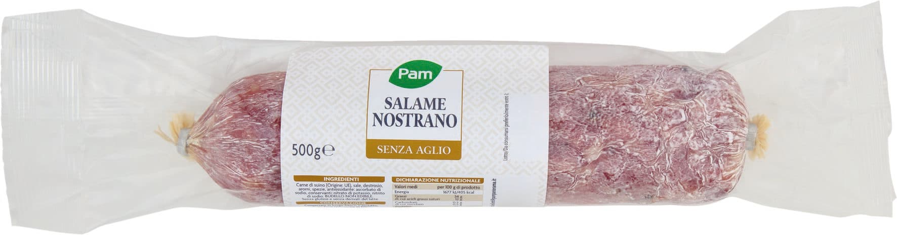 PAM Salame Nostrano Senza Aglio 500 g – immagine 1