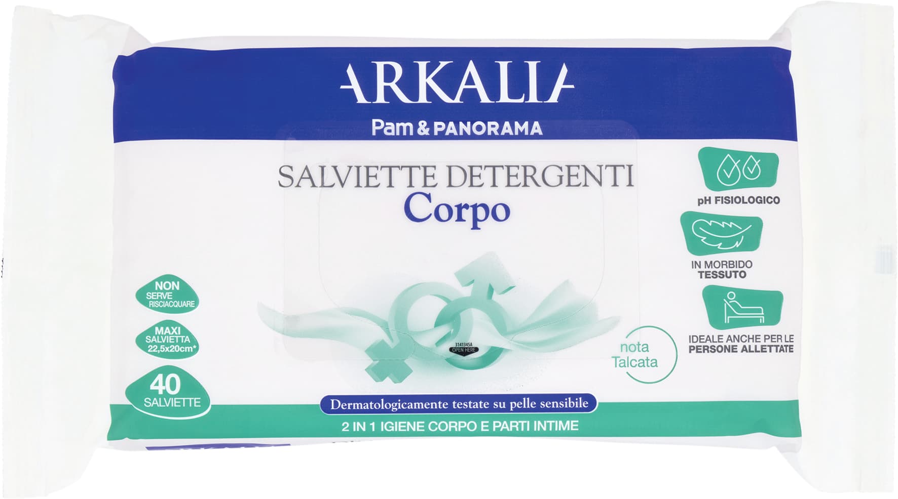 ARKALIA Salviette Detergenti Corpo 40 pz – immagine 1