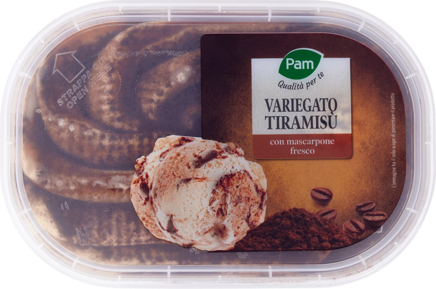 PAM Qualità per te Variegato Tiramisù con mascarpone fresco 500 g – immagine 1