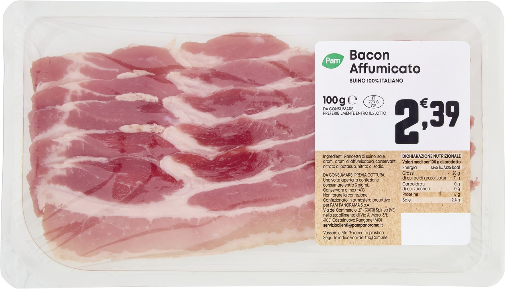 PAM Bacon Affumicato 100 g – immagine 1