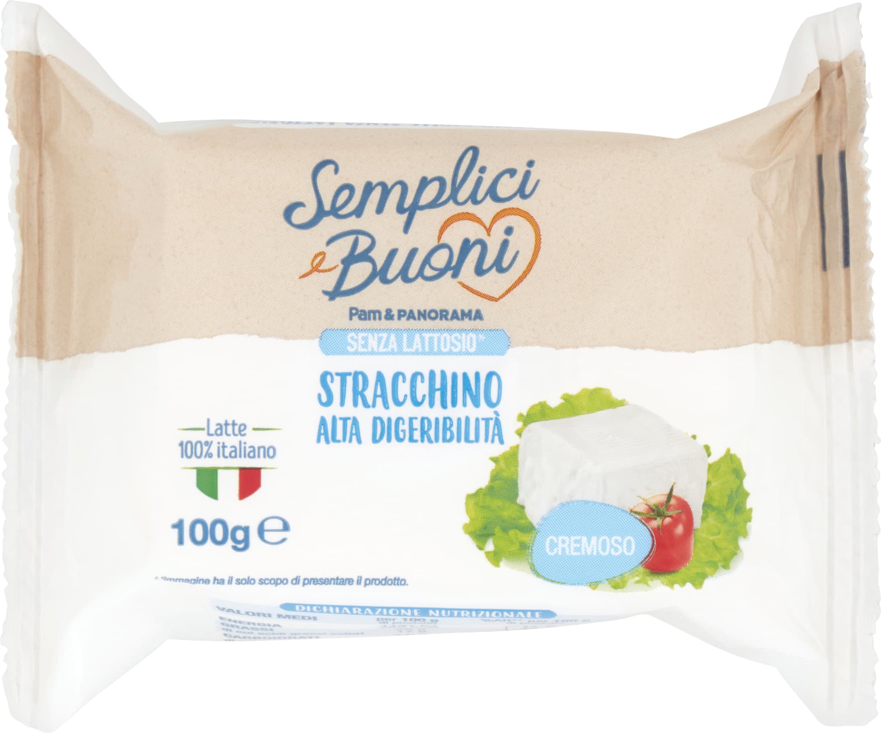 SEMPLICI E BUONI Senza Lattosio Stracchino Alta Digeribilità 100 g – immagine 1