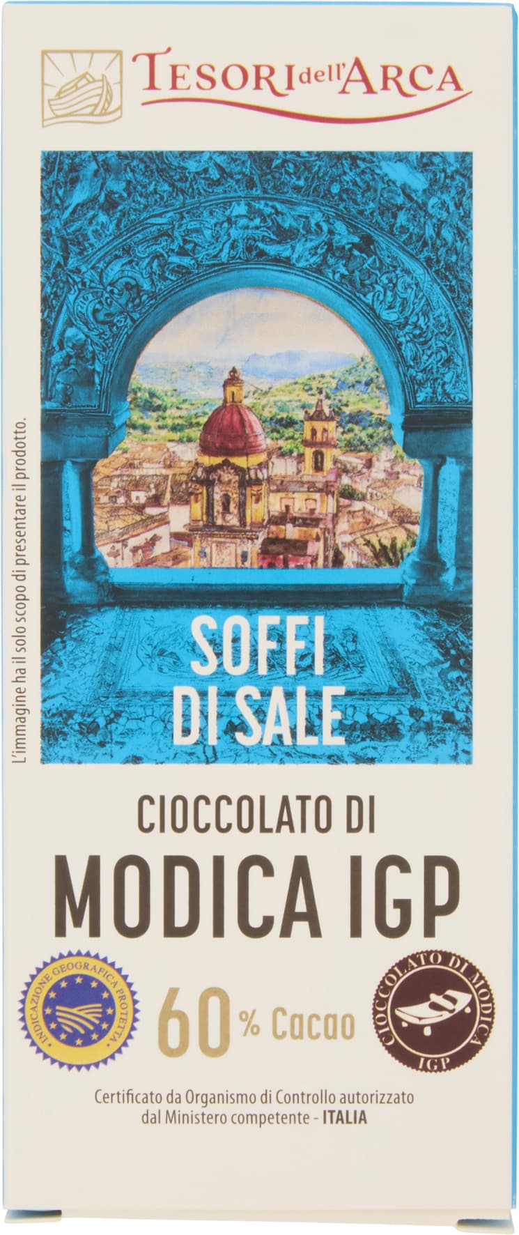 TESORI DELL'ARCA Cioccolato di Modica IGP Soffi di Sale 60% Cacao 100 g – immagine 1
