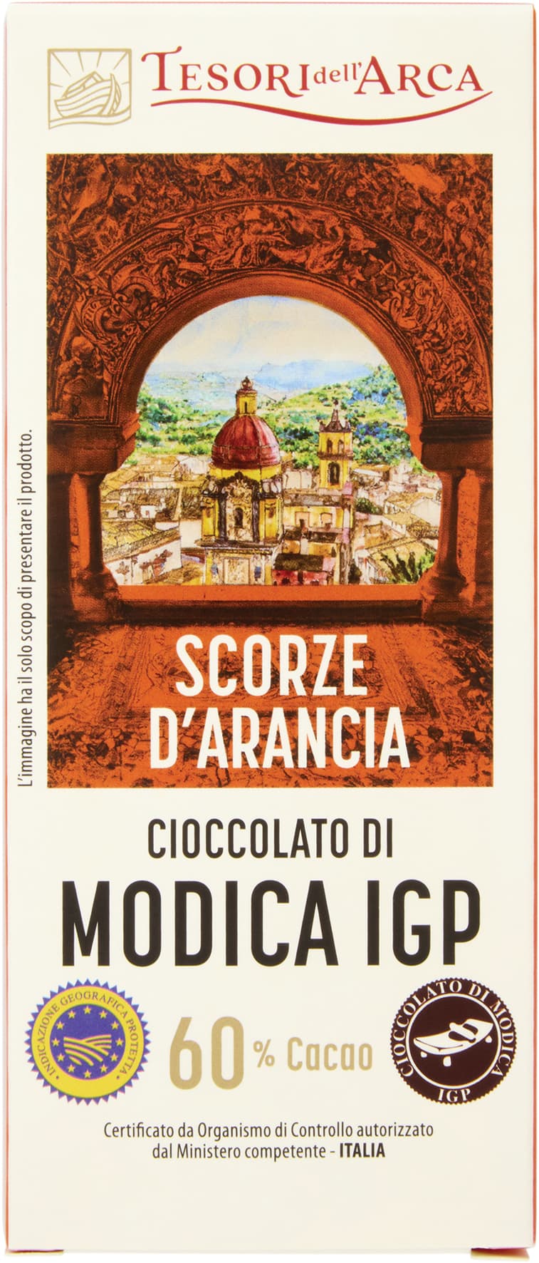 TESORI DELL'ARCA Cioccolato di Modica IGP Scorze d'Arancia 60% Cacao 100 g – immagine 1
