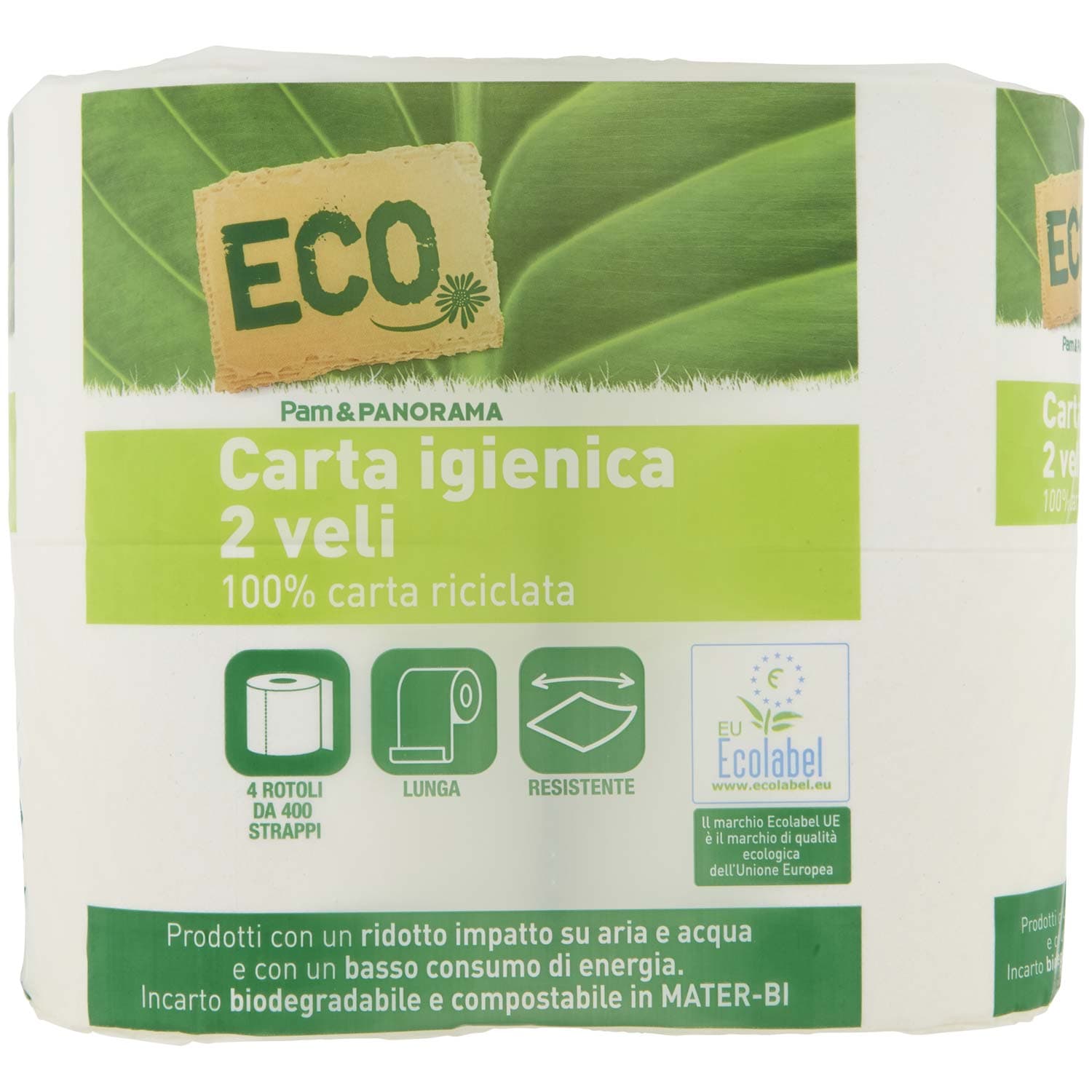 ECO Carta igienica 2 veli 100% carta riciclata 4 rotoli – immagine 2