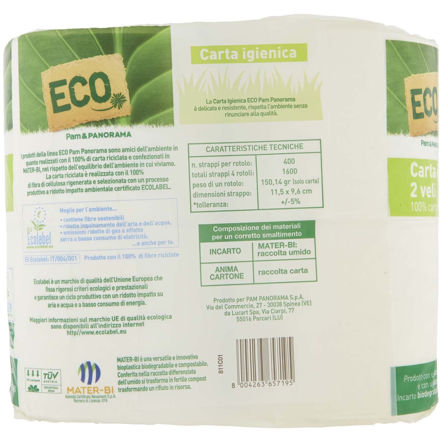 ECO Carta igienica 2 veli 100% carta riciclata 4 rotoli – immagine 4