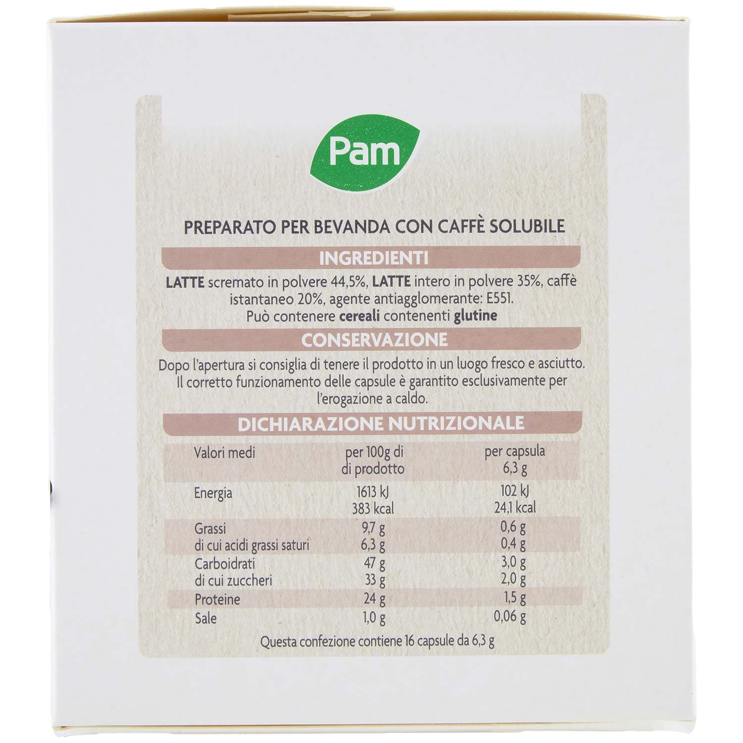 PAM Capsule Cortado Cremoso Compatibili Nescafè* Dolce Gusto* 100,8g (16x6,3g) – immagine 5