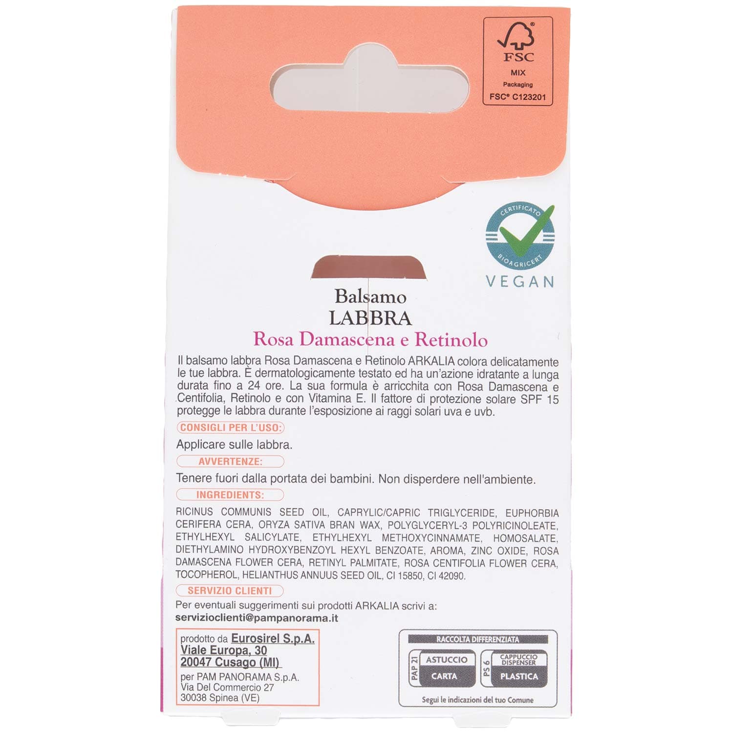 ARKALIA Balsamo Labbra Rosa Damascena e Retinolo SPF 15 UVA Idratante 5,7 ml – immagine 4