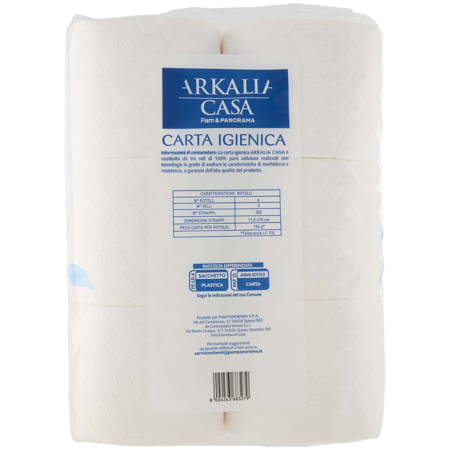 PAM PANORAMA Carta Igienica 3 veli Profumo di Talco 6 rotoli – immagine 4