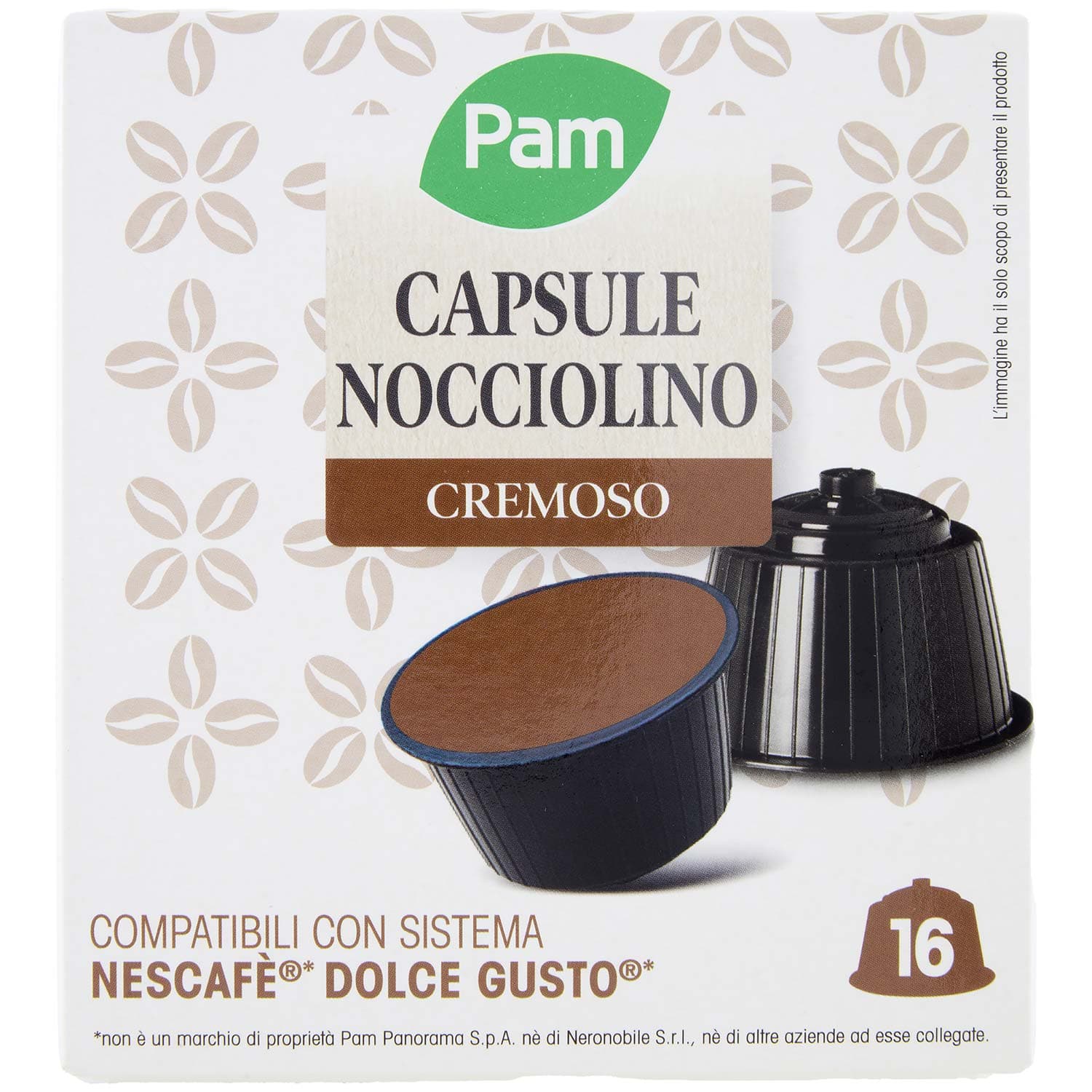 PAM Capsule Nocciolino Cremoso Compatibili Nescafè* Dolce Gusto* 192g (16x12g) – immagine 2