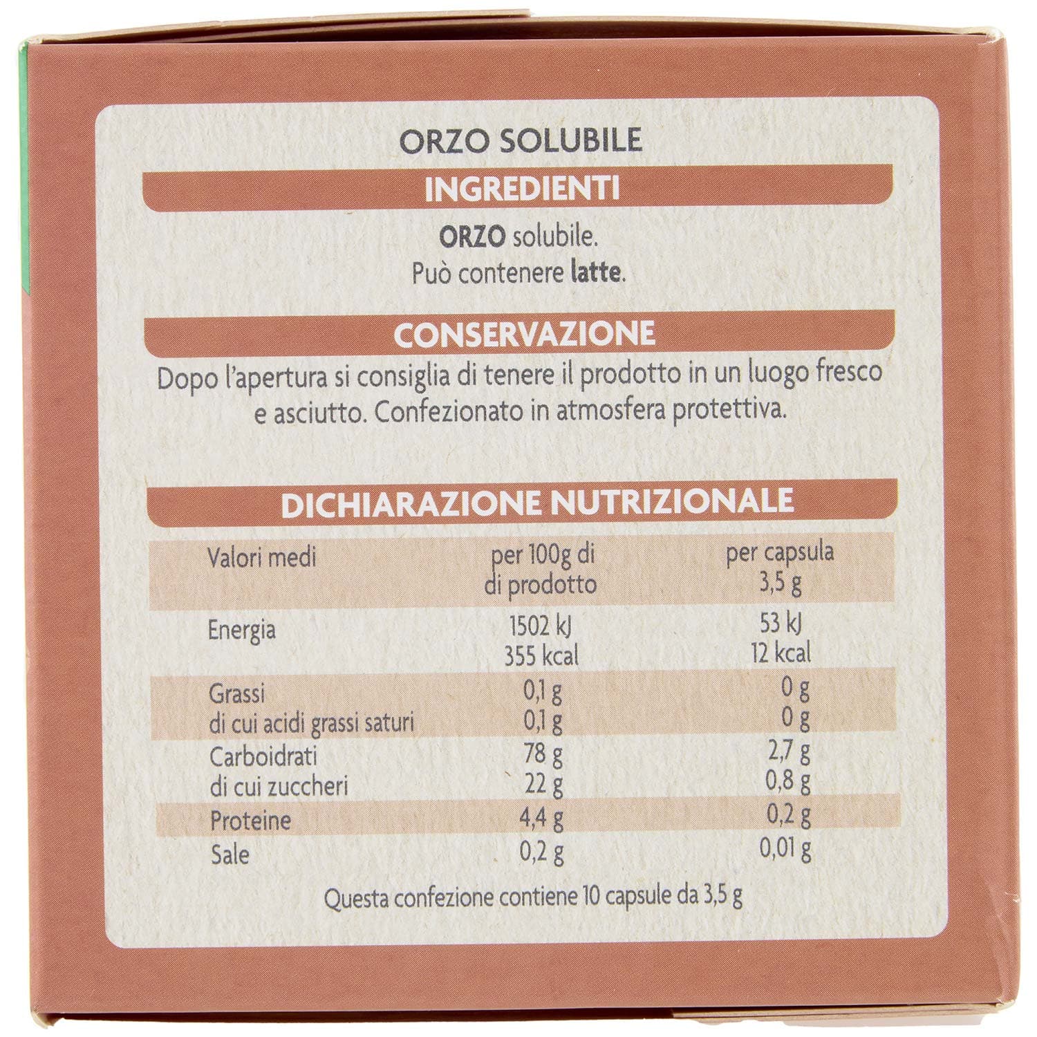 PAM Qualità per te Orzo 10 capsule Compatibili con sistema Lavazza* a Modo Mio* 35g (3,5g x 10) – immagine 5