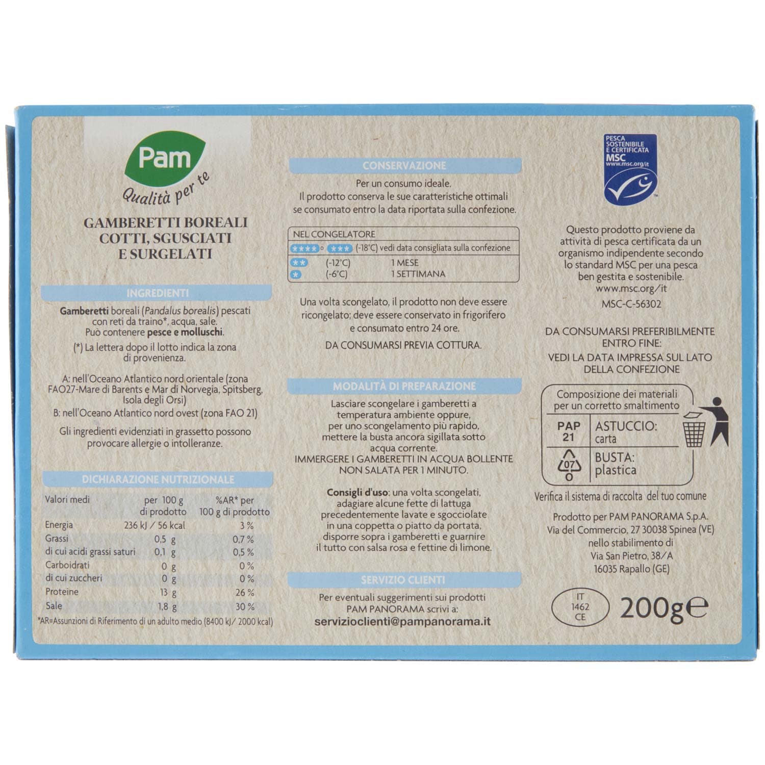 PAM Qualità per te Gamberetti Boreali sgusciati surgelati 200 g – immagine 4