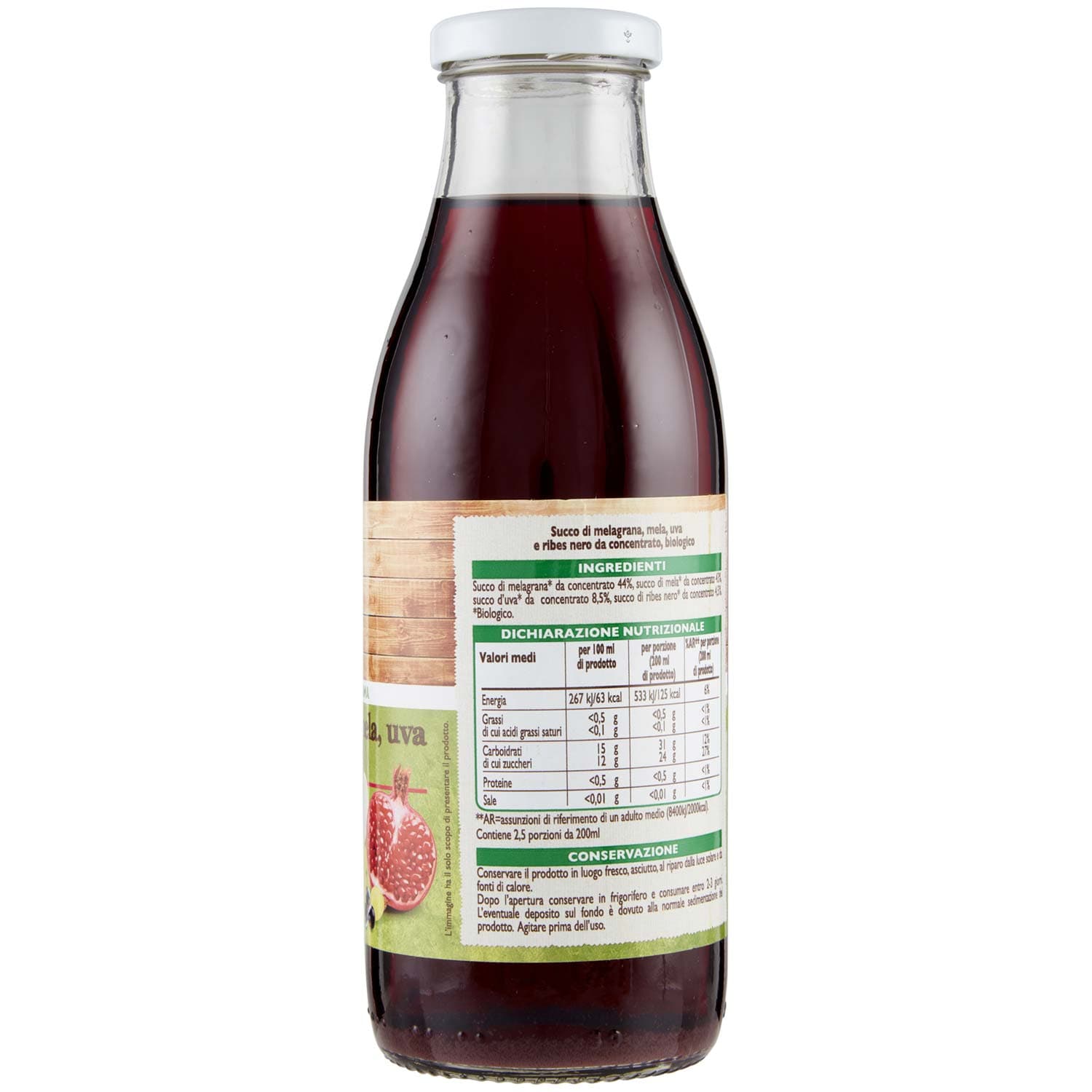 BIO Melagrana, mela, uva e ribes nero Biologici 500 ml – immagine 5