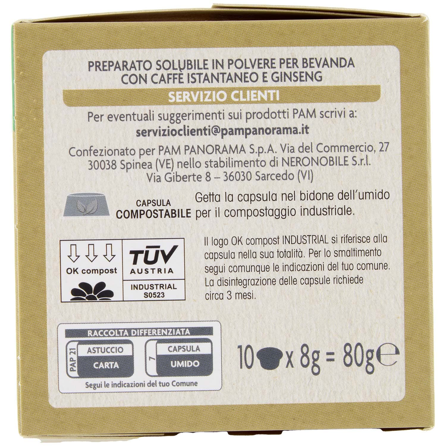 PAM Qualità per te Ginseng 10 capsule Compatibili con sistema Lavazza* a Modo Mio* 75 g (7,5g x 10) – immagine 3