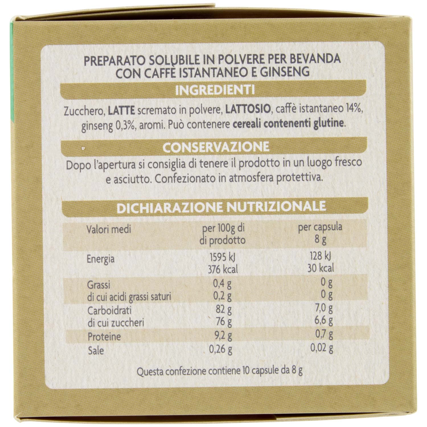 PAM Qualità per te Ginseng 10 capsule Compatibili con sistema Lavazza* a Modo Mio* 75 g (7,5g x 10) – immagine 5