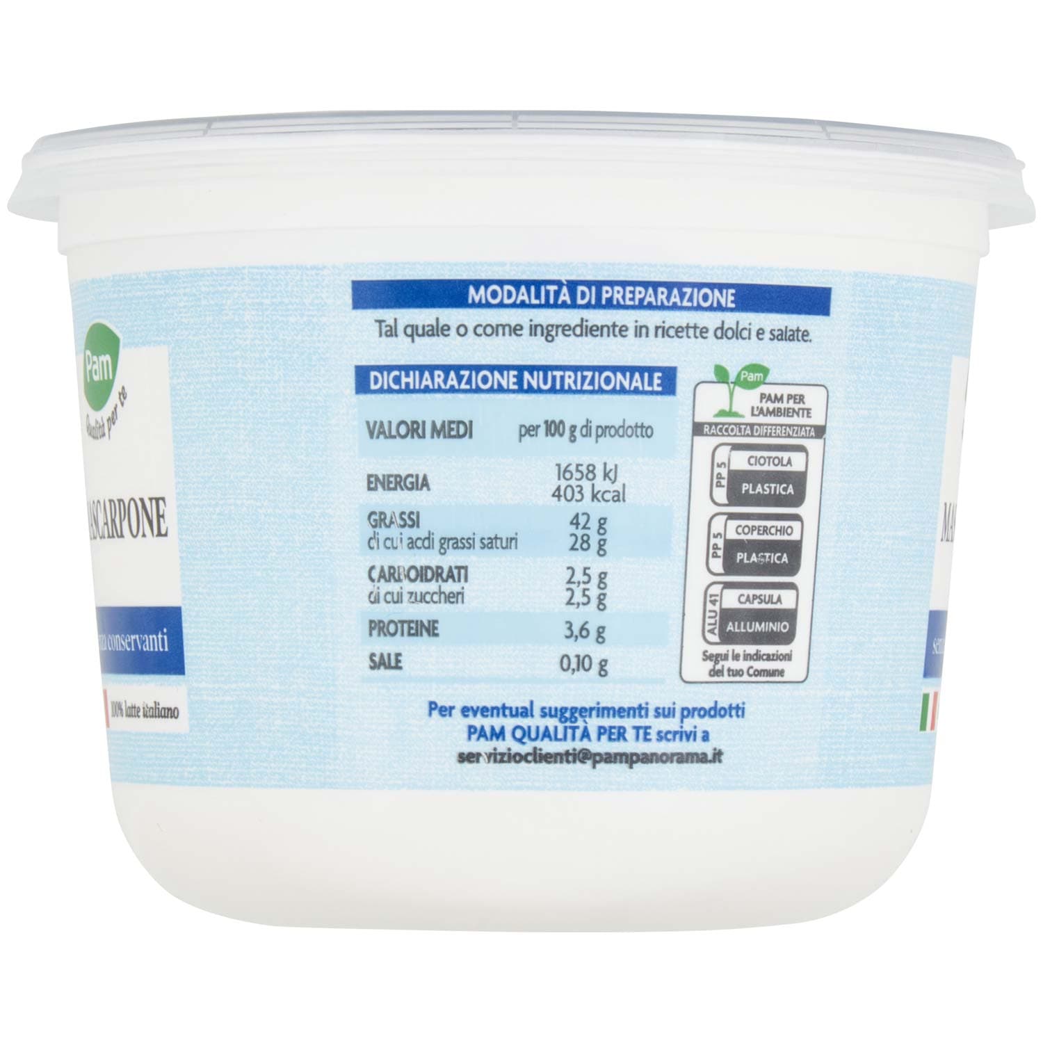 PAM Qualità per te Mascarpone 500 g – immagine 3