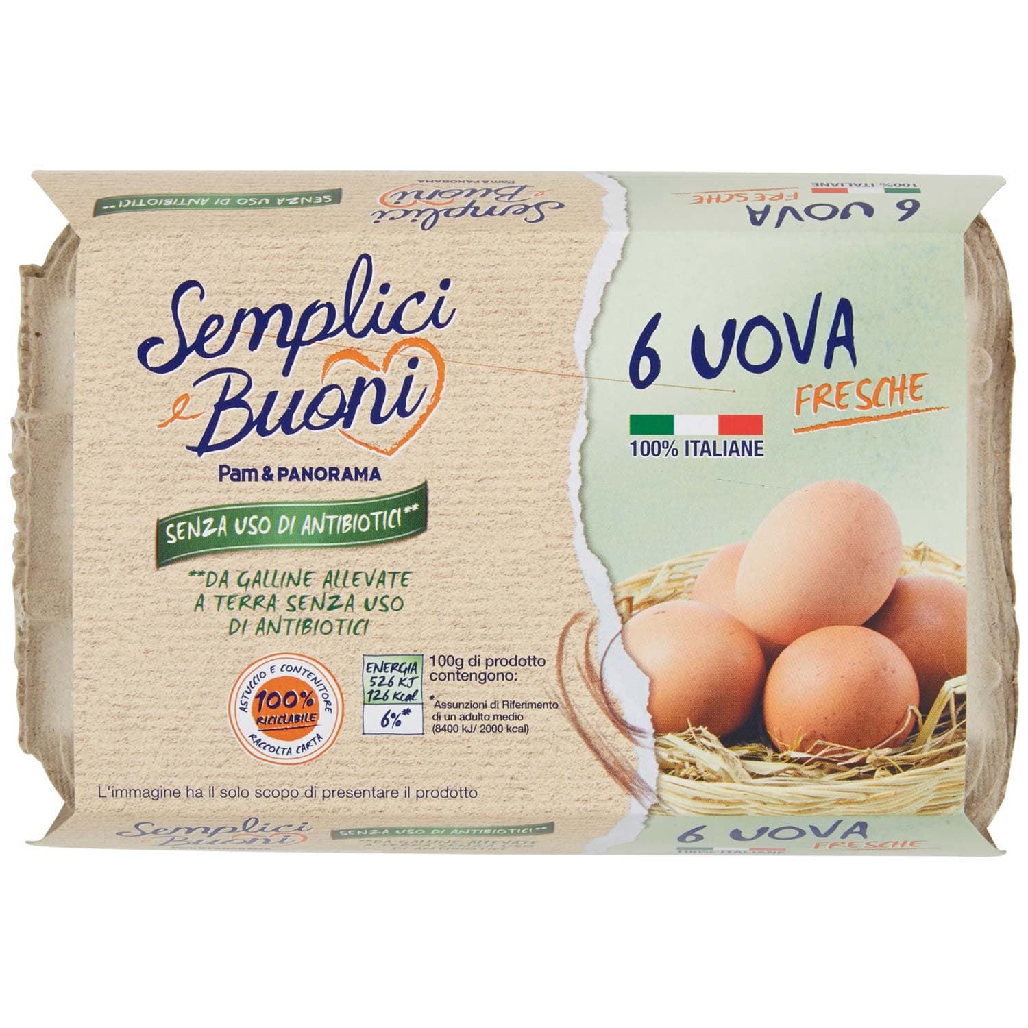 SEMPLICI E BUONI Senza Uso di Antibiotici 6 Uova Fresche – immagine 2