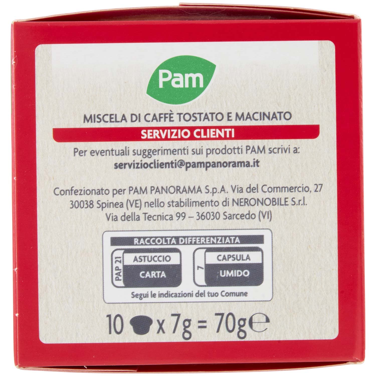 PAM Qualità per te Cremoso 10 capsule Compatibili con sistema Lavazza* a Modo Mio* 70g (7g x 10) – immagine 3