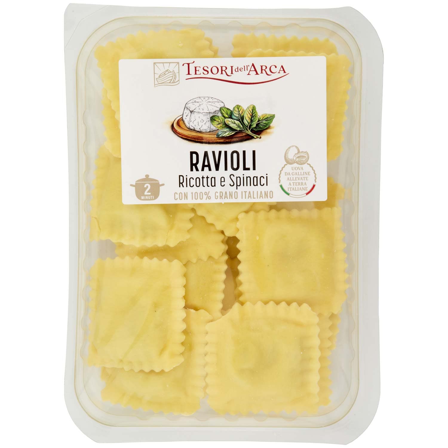 TESORI DELL'ARCA Ravioli Ricotta e Spinaci 250 g – immagine 2